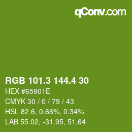 カラーコード: RGB 101.3 144.4 30 | qconv.com