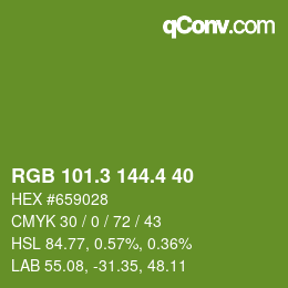 カラーコード: RGB 101.3 144.4 40 | qconv.com