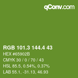カラーコード: RGB 101.3 144.4 43 | qconv.com