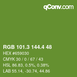 カラーコード: RGB 101.3 144.4 48 | qconv.com