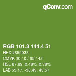 カラーコード: RGB 101.3 144.4 51 | qconv.com