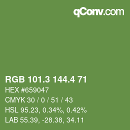 カラーコード: RGB 101.3 144.4 71 | qconv.com
