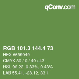 カラーコード: RGB 101.3 144.4 73 | qconv.com