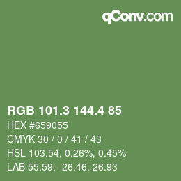 カラーコード: RGB 101.3 144.4 85 | qconv.com