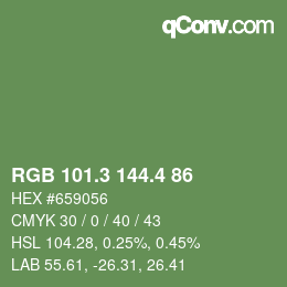 カラーコード: RGB 101.3 144.4 86 | qconv.com