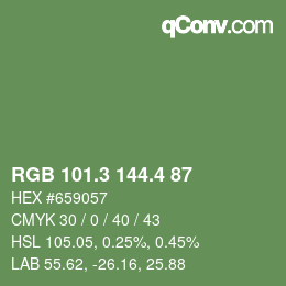 カラーコード: RGB 101.3 144.4 87 | qconv.com