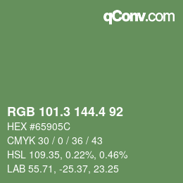 カラーコード: RGB 101.3 144.4 92 | qconv.com