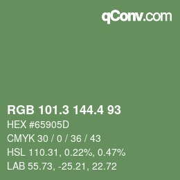 カラーコード: RGB 101.3 144.4 93 | qconv.com
