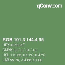 カラーコード: RGB 101.3 144.4 95 | qconv.com