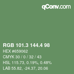 カラーコード: RGB 101.3 144.4 98 | qconv.com