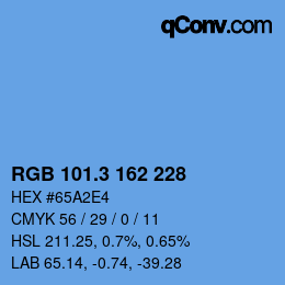 カラーコード: RGB 101.3 162 228 | qconv.com