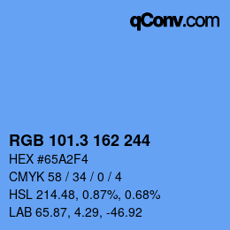 カラーコード: RGB 101.3 162 244 | qconv.com