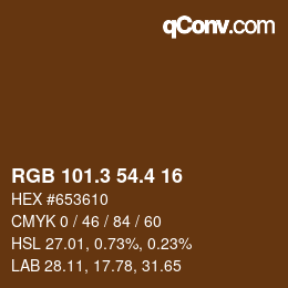 カラーコード: RGB 101.3 54.4 16 | qconv.com