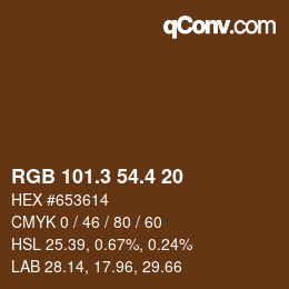カラーコード: RGB 101.3 54.4 20 | qconv.com