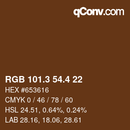 カラーコード: RGB 101.3 54.4 22 | qconv.com
