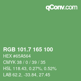 カラーコード: RGB 101.7 165 100 | qconv.com