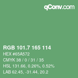 カラーコード: RGB 101.7 165 114 | qconv.com