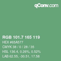 カラーコード: RGB 101.7 165 119 | qconv.com