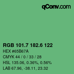カラーコード: RGB 101.7 182.6 122 | qconv.com