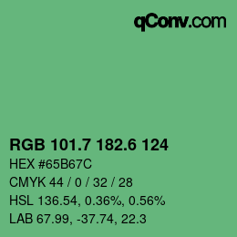 カラーコード: RGB 101.7 182.6 124 | qconv.com