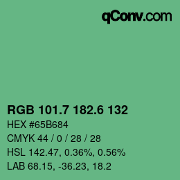 カラーコード: RGB 101.7 182.6 132 | qconv.com