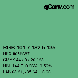 カラーコード: RGB 101.7 182.6 135 | qconv.com