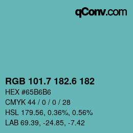 カラーコード: RGB 101.7 182.6 182 | qconv.com