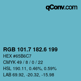 カラーコード: RGB 101.7 182.6 199 | qconv.com