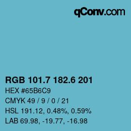 カラーコード: RGB 101.7 182.6 201 | qconv.com