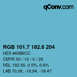 カラーコード: RGB 101.7 182.6 204 | qconv.com