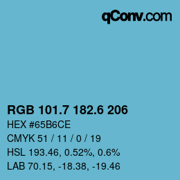 カラーコード: RGB 101.7 182.6 206 | qconv.com