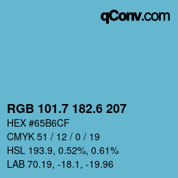 カラーコード: RGB 101.7 182.6 207 | qconv.com