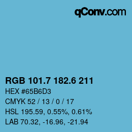 カラーコード: RGB 101.7 182.6 211 | qconv.com