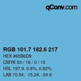 カラーコード: RGB 101.7 182.6 217 | qconv.com