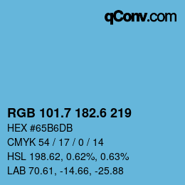 カラーコード: RGB 101.7 182.6 219 | qconv.com