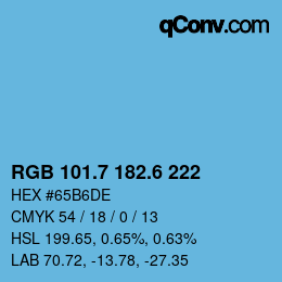 カラーコード: RGB 101.7 182.6 222 | qconv.com