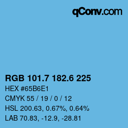 カラーコード: RGB 101.7 182.6 225 | qconv.com