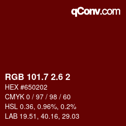 カラーコード: RGB 101.7 2.6 2 | qconv.com