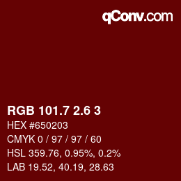 カラーコード: RGB 101.7 2.6 3 | qconv.com