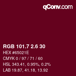 カラーコード: RGB 101.7 2.6 30 | qconv.com