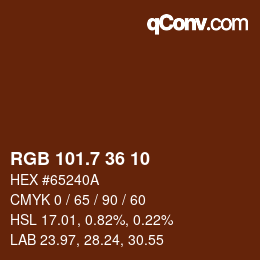 カラーコード: RGB 101.7 36 10 | qconv.com
