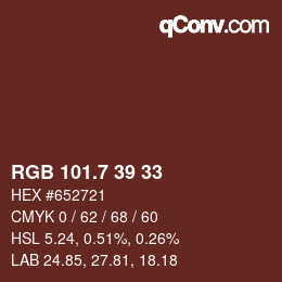 カラーコード: RGB 101.7 39 33 | qconv.com