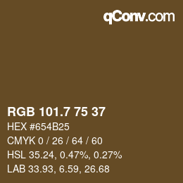 カラーコード: RGB 101.7 75 37 | qconv.com