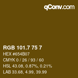 カラーコード: RGB 101.7 75 7 | qconv.com