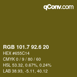 カラーコード: RGB 101.7 92.6 20 | qconv.com