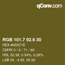 カラーコード: RGB 101.7 92.6 30 | qconv.com