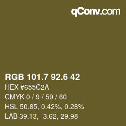 カラーコード: RGB 101.7 92.6 42 | qconv.com