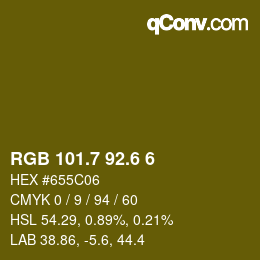 カラーコード: RGB 101.7 92.6 6 | qconv.com