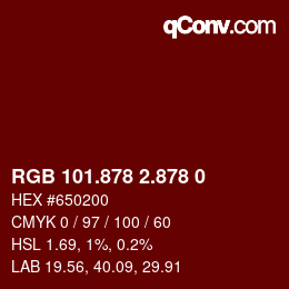 颜色代码: RGB 101.878 2.878 0 | qconv.com