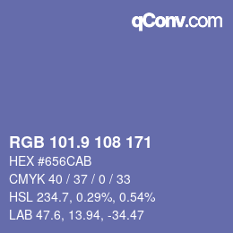 カラーコード: RGB 101.9 108 171 | qconv.com